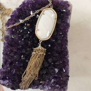 Kendra Scott White & Gold Tassel Necklace